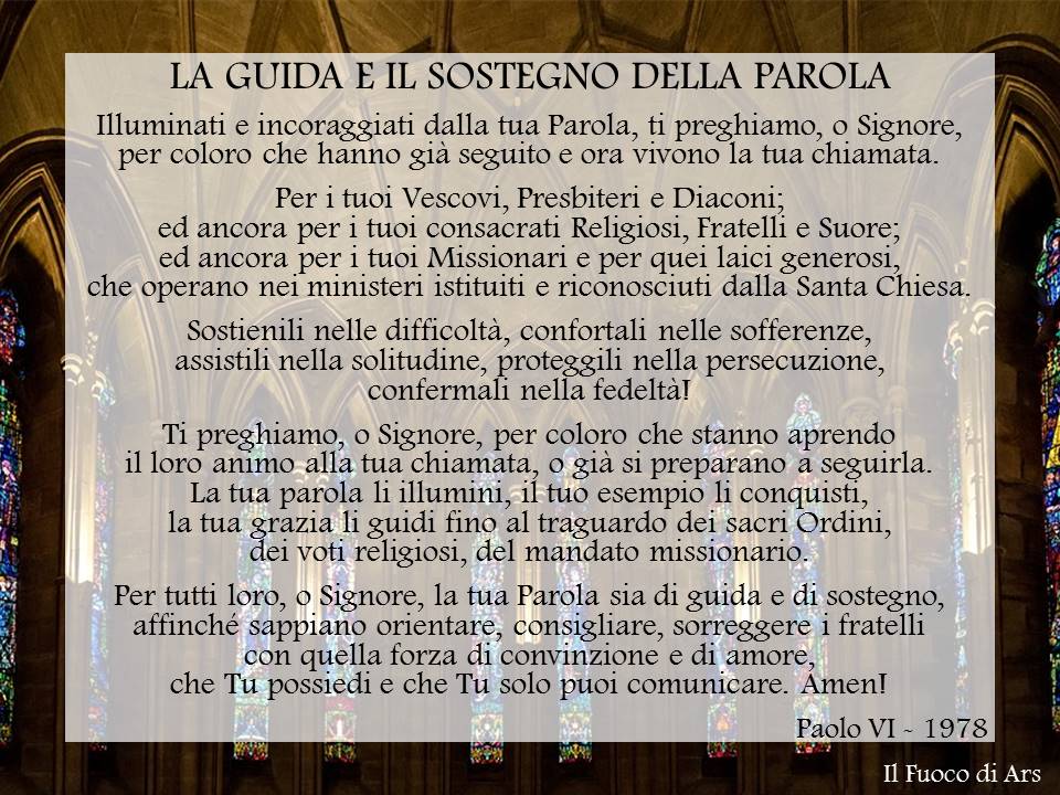 Preghiera per la Chiesa (Paolo VI) | Il Fuoco di Ars