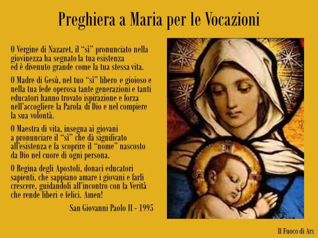 Preghiera a Maria per le vocazioni