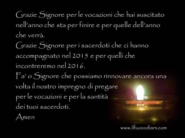 preghiera fine anno per sacerdoti