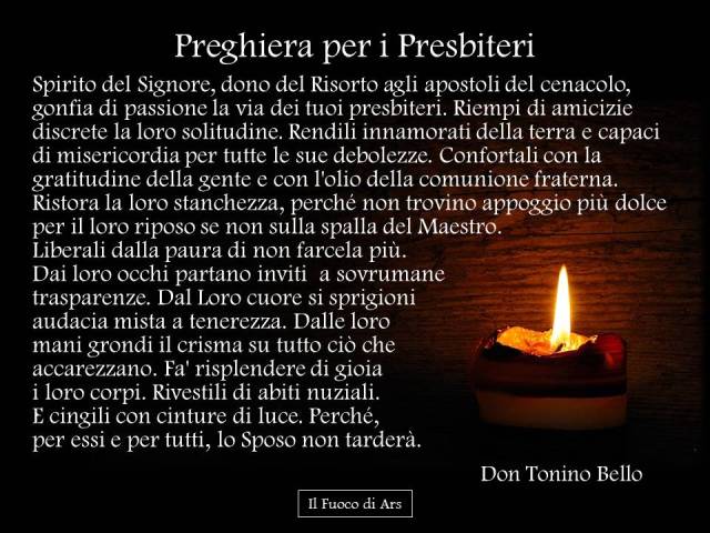 Preghiera per i presbiteri di don Tonino Bello